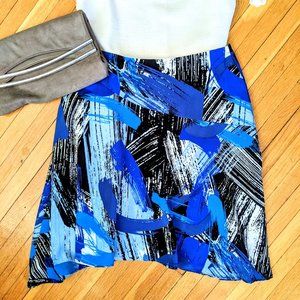 Vince Camuto Bold Brushstrokes Asymmetrical Skirt